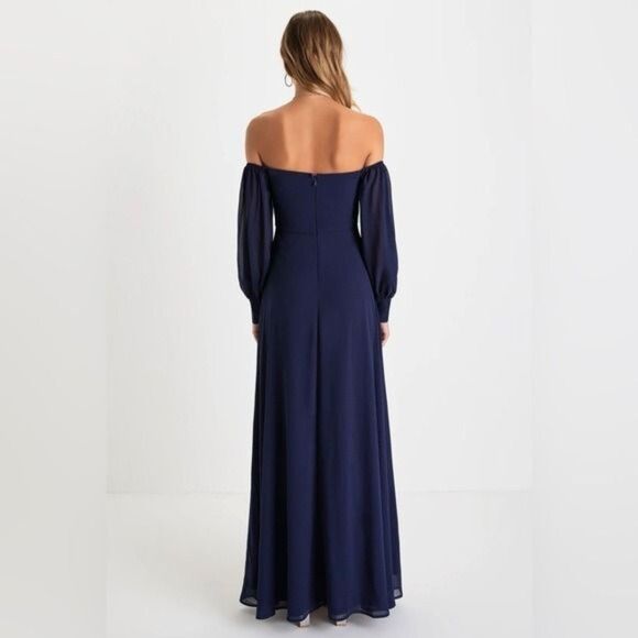 Lulus Feel the Romance Navy Blue Off-the-Shoulder Maxi Dress Size 3X NEW - Picture 7 of 12